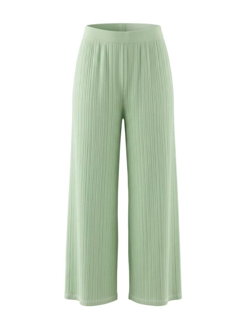 NWOT State of Day Pull On Lounge Pants Sz M Green Ribbed Wide Leg Soft Comfy